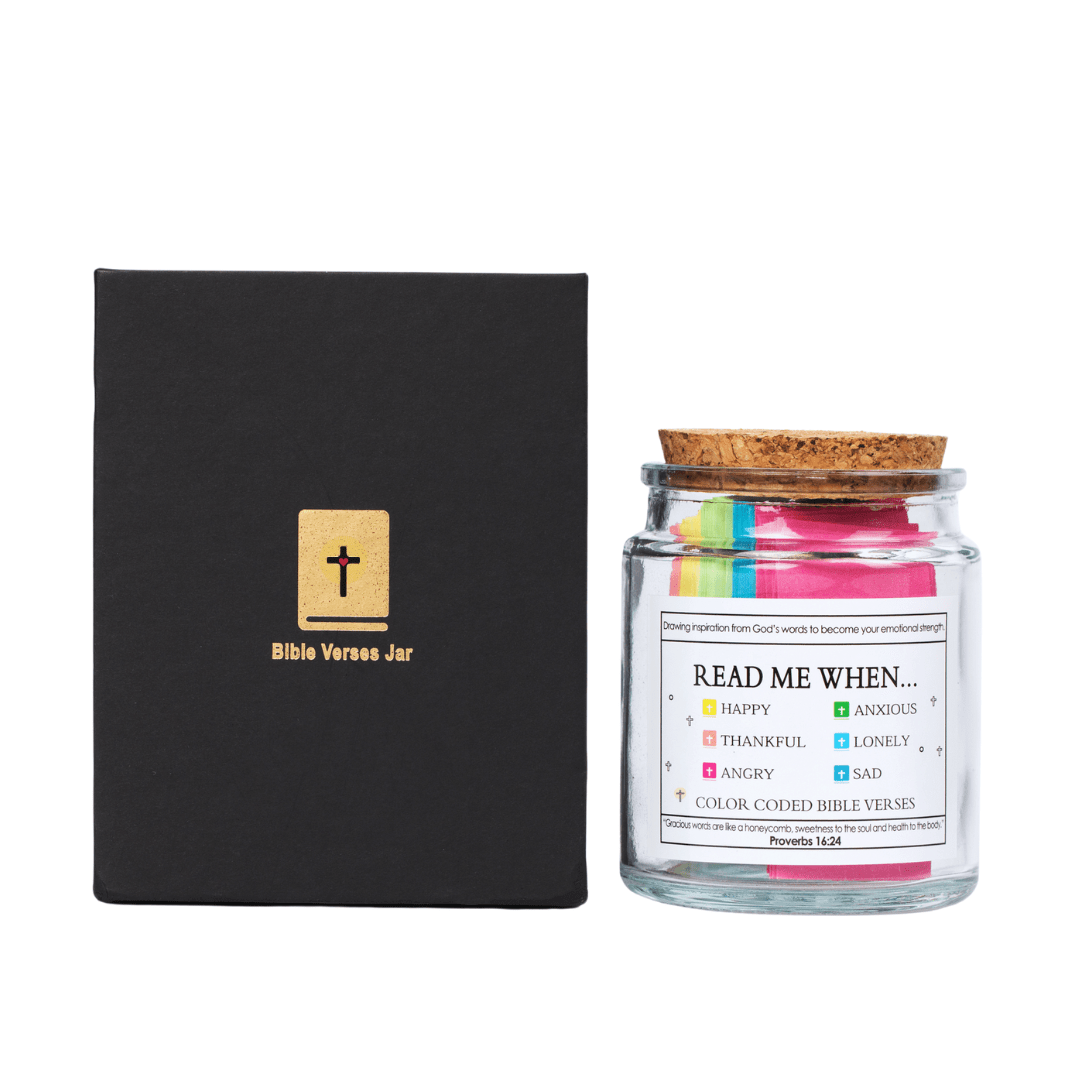 (GIFTING OFFER) Handmade 90 Day Bible Verses Jar (Free Christian Gift Box)